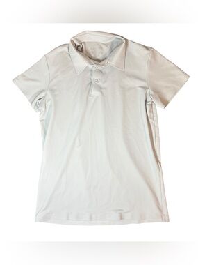 M Golf Polo White Performance Athletic Moisture Wicking Shirt Men’s Large